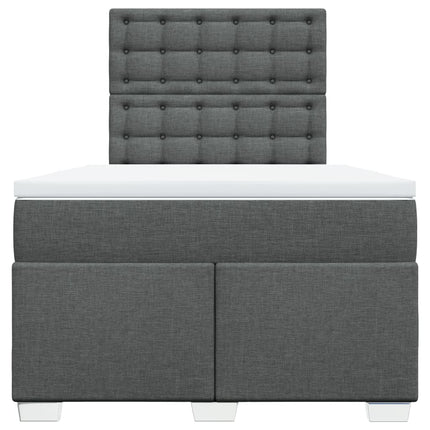 Giroletto a Molle con Materasso Grigio Scuro 120x190cm Tessuto