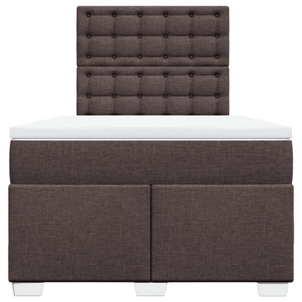 Giroletto a Molle con Materasso Marrone Scuro 120x190cm Tessuto
