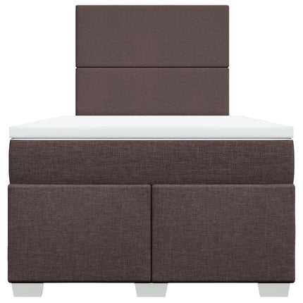 Giroletto a Molle con Materasso Marrone Scuro 120x200cm Tessuto