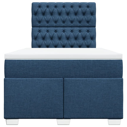 Giroletto a Molle con Materasso Blu 120x200 cm in Tessuto