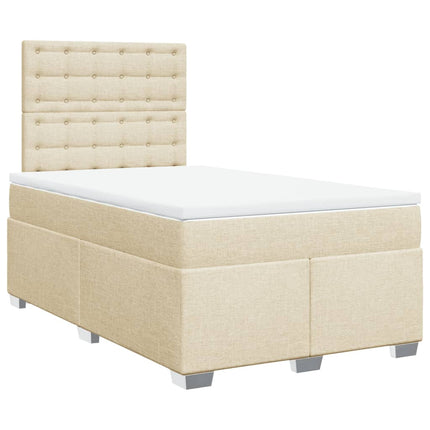 Giroletto a Molle con Materasso Crema 120x200 cm in Tessuto