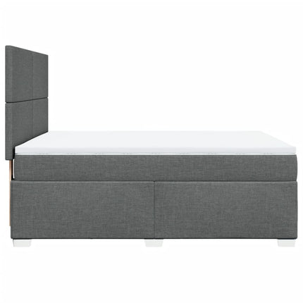 Giroletto a Molle con Materasso Grigio Scuro 140x190 cm Tessuto