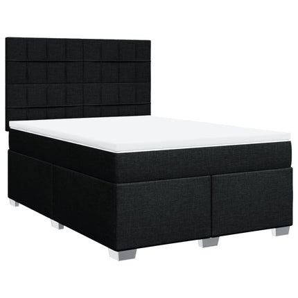 Giroletto a Molle con Materasso Nero 140x200 cm in Tessuto