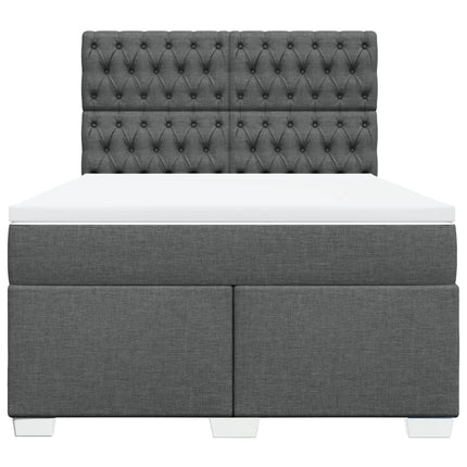 Giroletto a Molle con Materasso Grigio Scuro 160x200 cm Tessuto