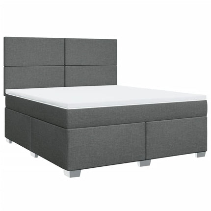 Giroletto a Molle con Materasso Grigio Scuro 180x200 cm Tessuto