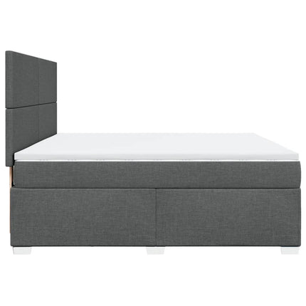 Giroletto a Molle con Materasso Grigio Scuro 180x200 cm Tessuto