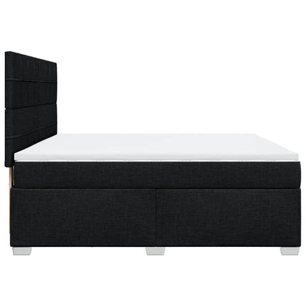 Giroletto a Molle con Materasso Nero 180x200 cm in Tessuto