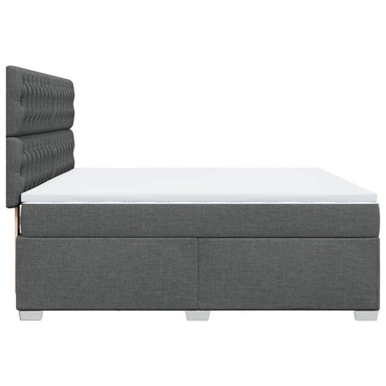 Giroletto a Molle con Materasso Grigio Scuro 180x200 cm Tessuto
