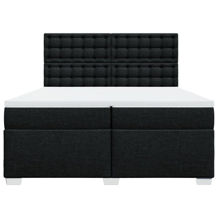 Giroletto a Molle con Materasso Nero 200x200 cm in Tessuto