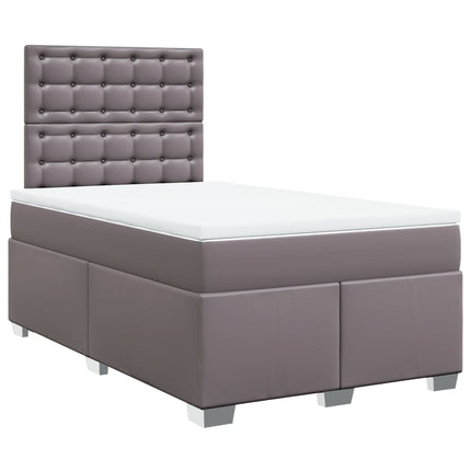 Giroletto a Molle con Materasso Grigio 120x200 cm in Similpelle
