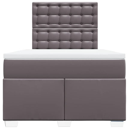 Giroletto a Molle con Materasso Grigio 120x200 cm in Similpelle