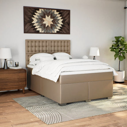 Giroletto a Molle con Materasso Cappuccino 160x200cm Similpelle