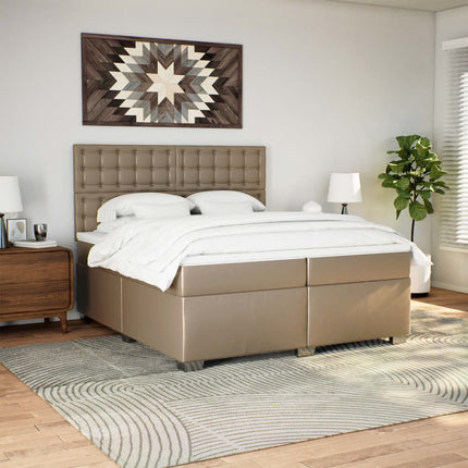 Giroletto a Molle con Materasso Cappuccino 200x200cm Similpelle