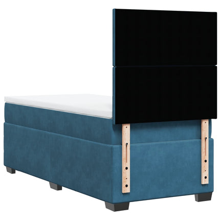 Giroletto a Molle con Materasso Blu 80x200 cm in Velluto
