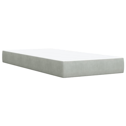 Giroletto a Molle con Materasso Grigio Chiaro 80x200 cm Velluto