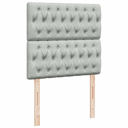 Giroletto a Molle con Materasso Grigio Chiaro 80x200 cm Velluto