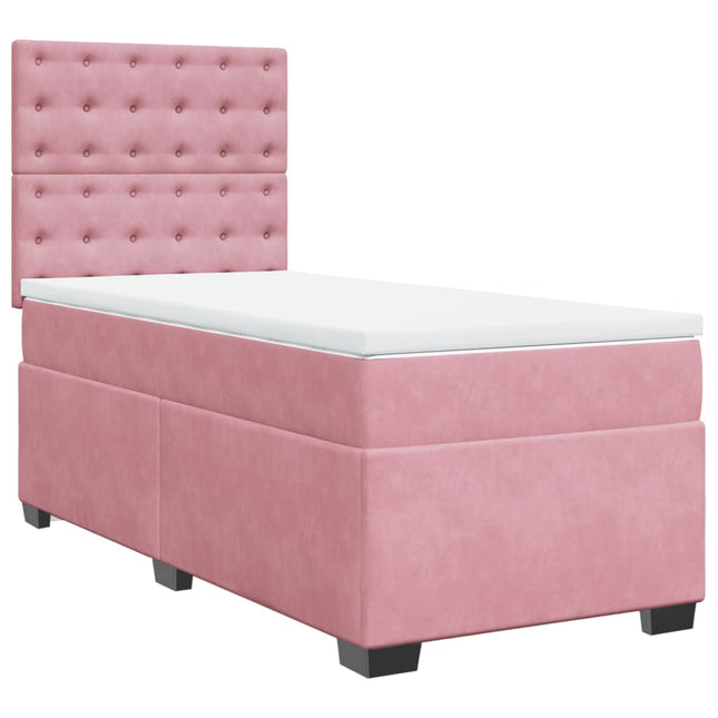Giroletto a Molle con Materasso Rosa 80x200 cm in Velluto