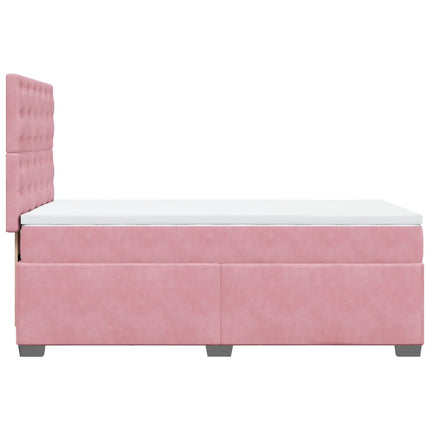 Giroletto a Molle con Materasso Rosa 80x200 cm in Velluto