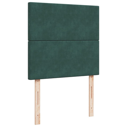 Giroletto a Molle con Materasso Verde Scuro 90x190 cm Velluto