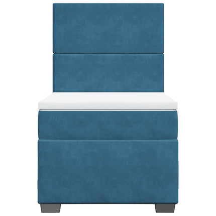 Giroletto a Molle con Materasso Blu 90x190 cm in Velluto
