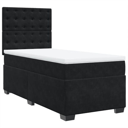 Giroletto a Molle con Materasso Nero 90x190 cm in Velluto