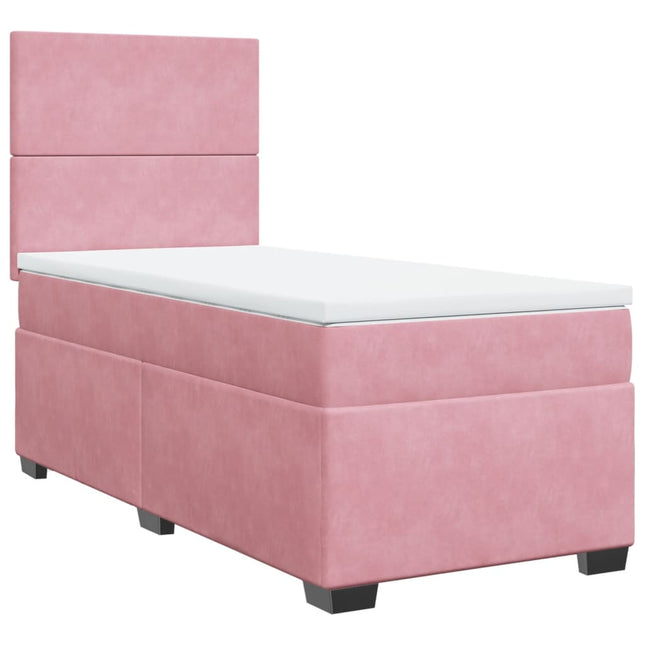 Giroletto a Molle con Materasso Rosa 90x200 cm in Velluto