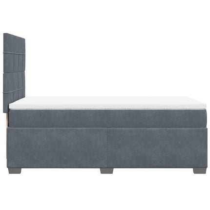 Giroletto a Molle con Materasso Grigio Scuro 90x200 cm Velluto