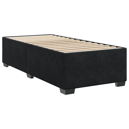 Giroletto a Molle con Materasso Nero 90x200 cm in Velluto