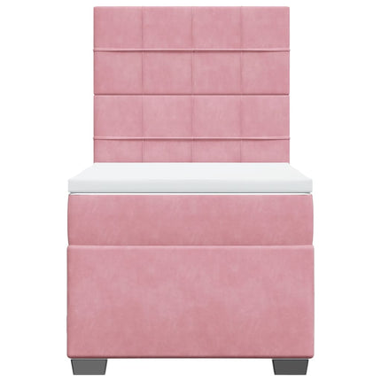Giroletto a Molle con Materasso Rosa 90x200 cm in Velluto