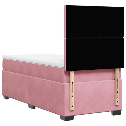 Giroletto a Molle con Materasso Rosa 100x200 cm in Velluto