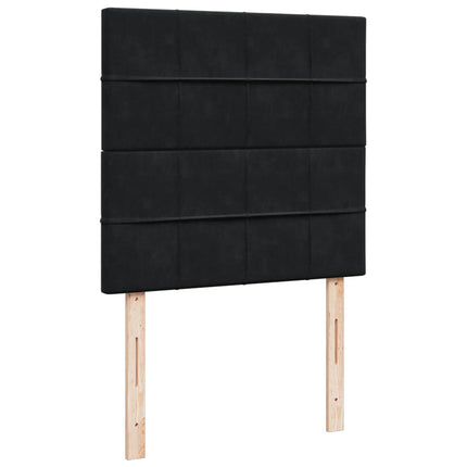 Giroletto a Molle con Materasso Nero 100x200 cm in Velluto