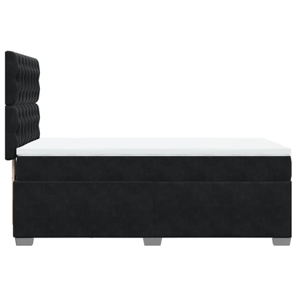 Giroletto a Molle con Materasso Nero 100x200 cm in Velluto