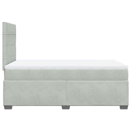 Giroletto a Molle con Materasso Grigio Chiaro 120x190cm Velluto