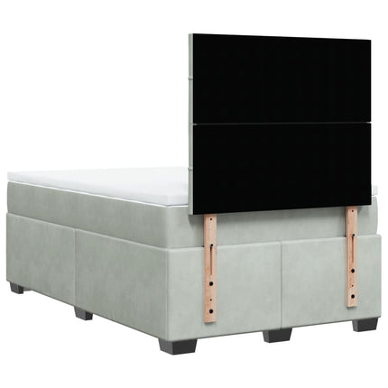 Giroletto a Molle con Materasso Grigio Chiaro 120x190cm Velluto
