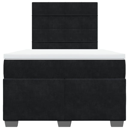 Giroletto a Molle con Materasso Nero 120x190 cm in Velluto