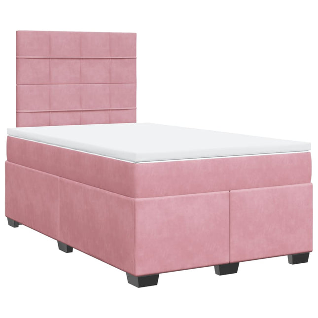Giroletto a Molle con Materasso Rosa 120x190 cm in Velluto