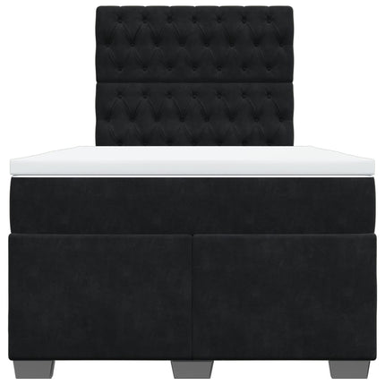 Giroletto a Molle con Materasso Nero 120x200 cm in Velluto