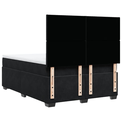 Giroletto a Molle con Materasso Nero 140x190 cm in Velluto