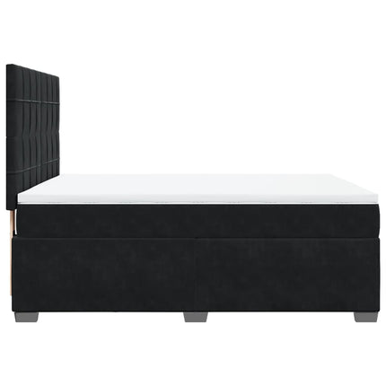 Giroletto a Molle con Materasso Nero 140x190 cm in Velluto