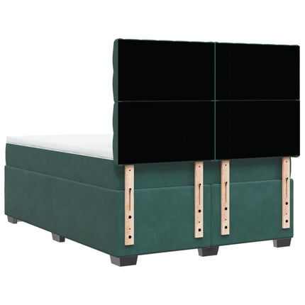 Giroletto a Molle con Materasso Verde Scuro 140x190 cm Velluto