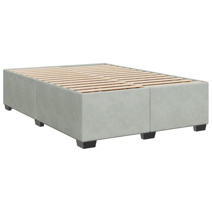 Giroletto a Molle con Materasso Grigio Chiaro 160x200cm Velluto