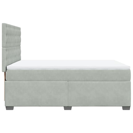 Giroletto a Molle con Materasso Grigio Chiaro 160x200cm Velluto