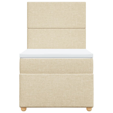 Giroletto a Molle con Materasso Crema 90x190 cm in Tessuto