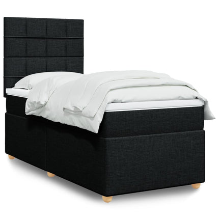 Giroletto a Molle con Materasso Nero 100x200 cm in Tessuto