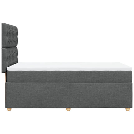 Giroletto a Molle con Materasso Grigio Scuro 100x200 cm Tessuto