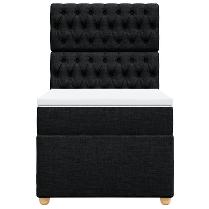 Giroletto a Molle con Materasso Nero 100x200 cm in Tessuto