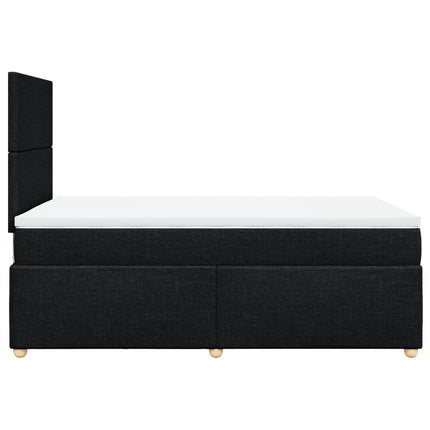 Giroletto a Molle con Materasso Nero 120x190 cm in Tessuto