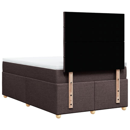 Giroletto a Molle con Materasso Marrone Scuro 120x190cm Tessuto