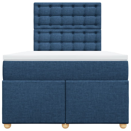 Giroletto a Molle con Materasso Blu 120x190 cm in Tessuto