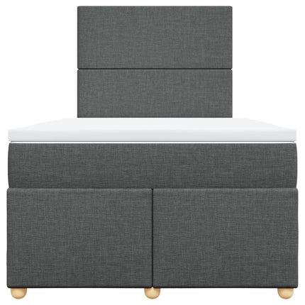 Giroletto a Molle con Materasso Grigio Scuro 120x200 cm Tessuto
